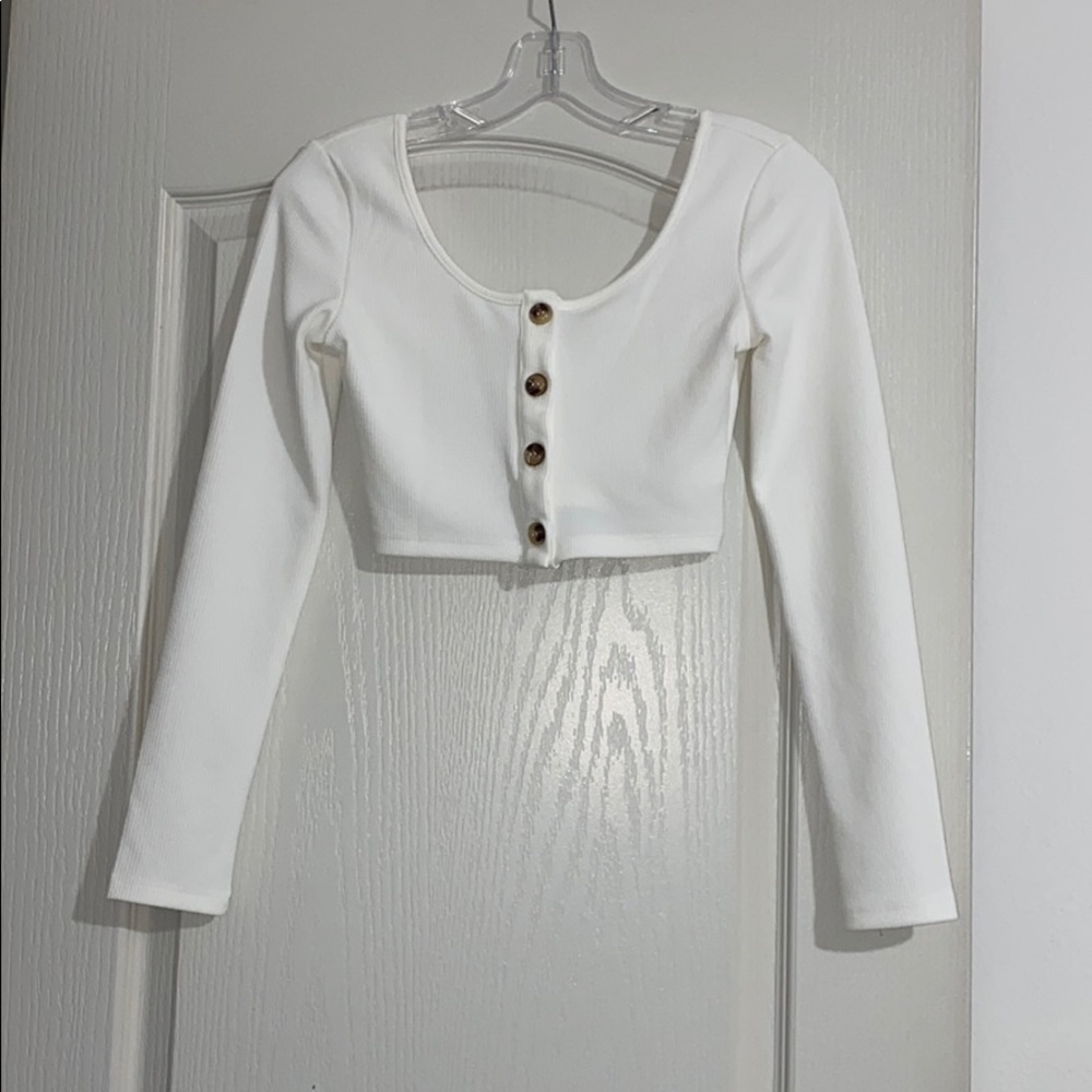 Button Front Form Fitting Crop Top - image 6